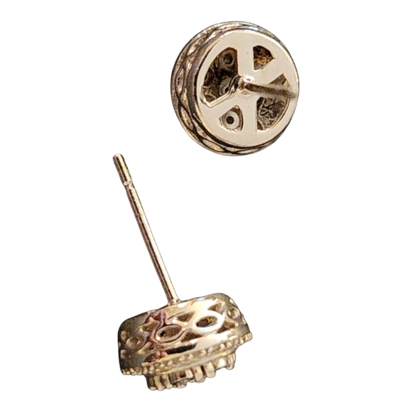 Diamond Halo Cluster Stud Earrings (1/10 ct. t.w.) in Sterling Silver New Macy's - Picture 5 of 9